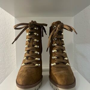 Jennifer Lopez Brown Lace Up Boots